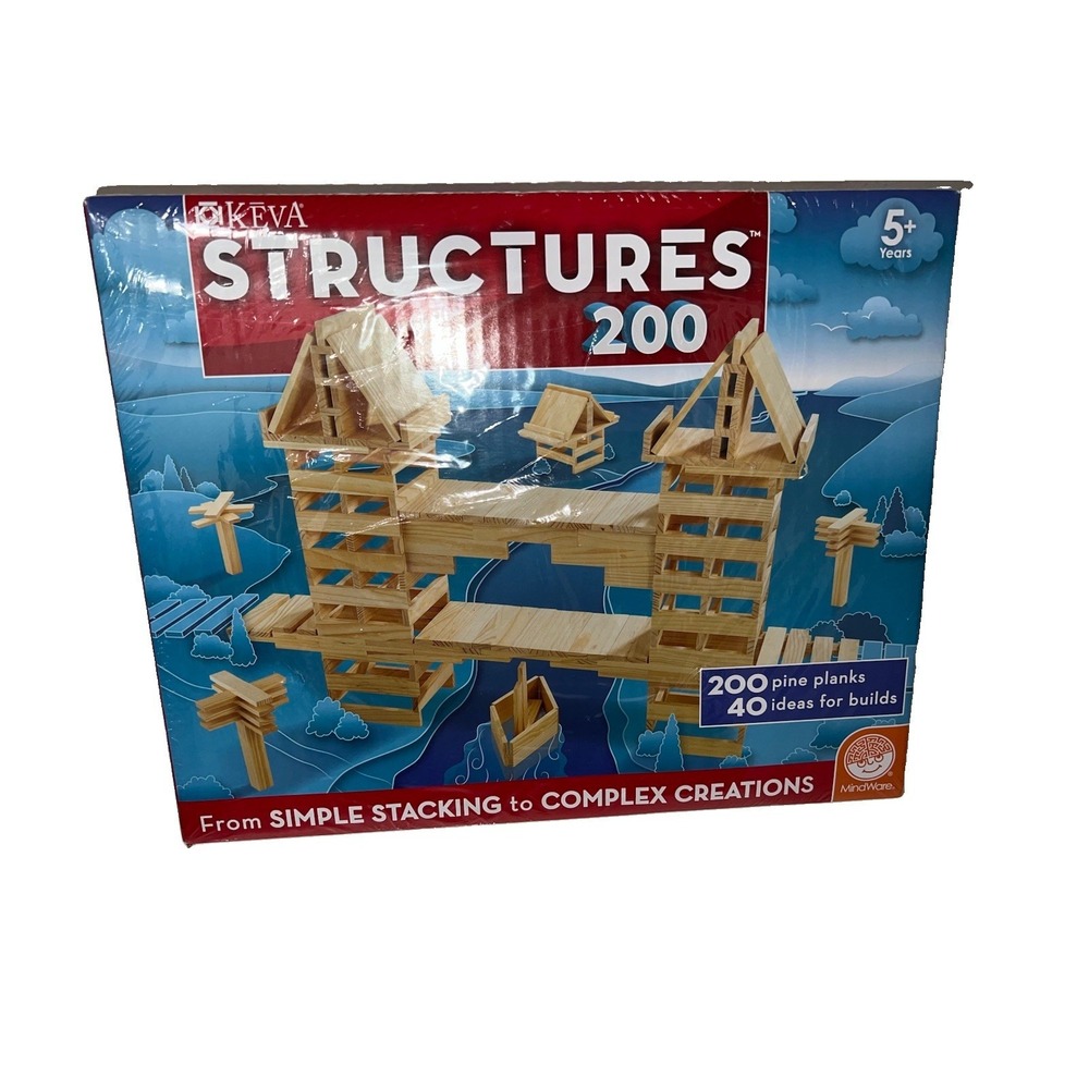 (b38/5)2019 Mindware Brainy Toys Keva‎ Structures 200 Pine Planks -NEW